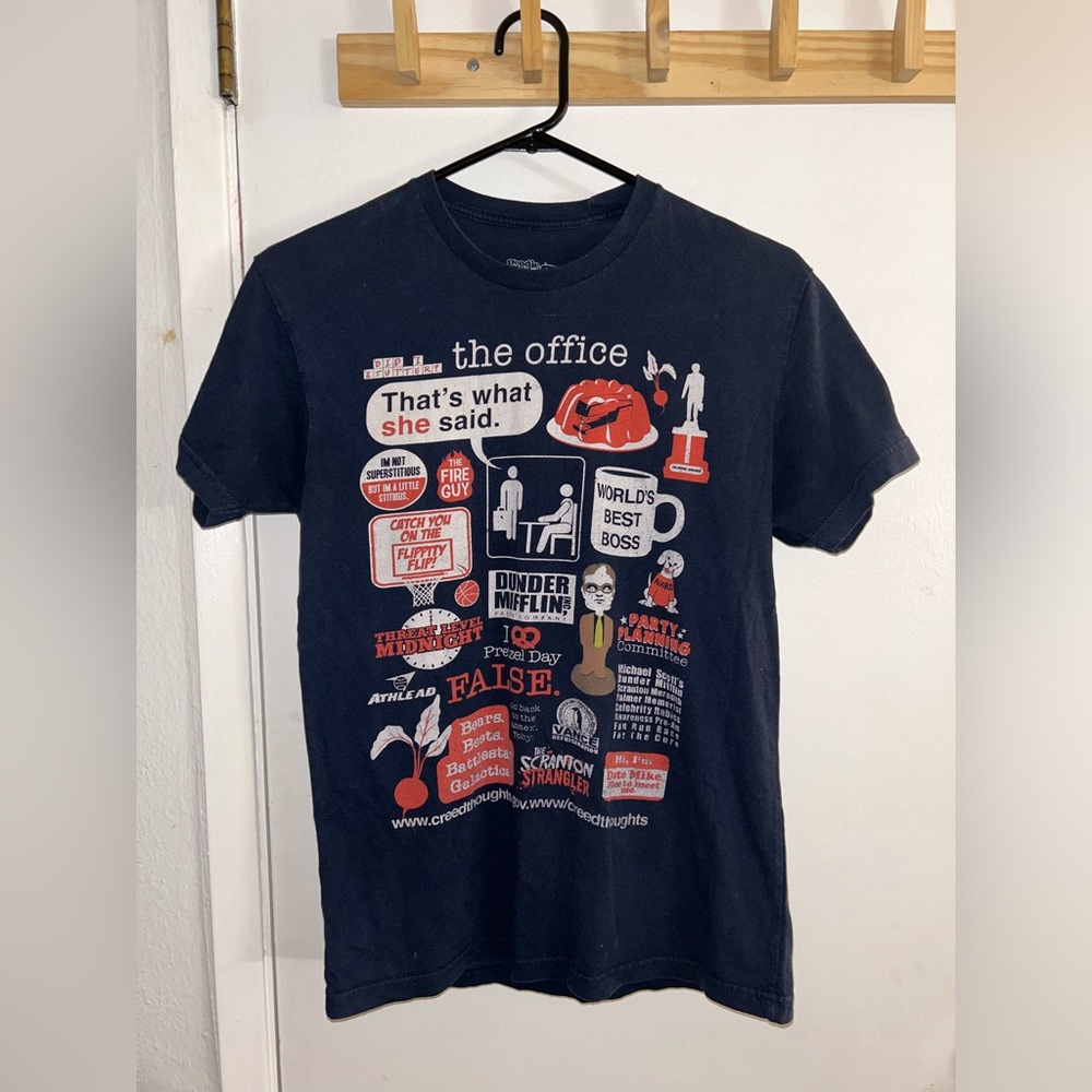 NBC Universal The Office Shirt Adult Black Comedy Funny Casual Men Made USA sz S